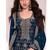 Navy blue faux chinon  embroidered readymade salwar kameez