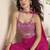 Rani pink embroidered faux chinon silk readymade top & palazzo set with dupatta