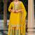 Mustard faux chinon embroidered readymade salwar kameez