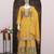 Mustard faux chinon embroidered readymade salwar kameez