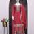 Hot pink faux chinon embroidered readymade salwar kameez