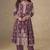 Dark mauve faux chinon embroidered readymade salwar suit