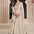 Off white silk blend embroidered readymade salwar kameez