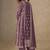 Dark mauve faux chinon embroidered readymade salwar suit