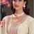 Off white silk blend embroidered readymade salwar kameez