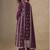 Wine faux chinon embroidered readymade salwar suit