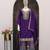 Violet faux chinon embroidered readymade salwar kameez