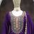 Violet faux chinon embroidered readymade salwar kameez