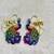 traditional shubh labh peacock small multicolor hanging festive decor pack of 2