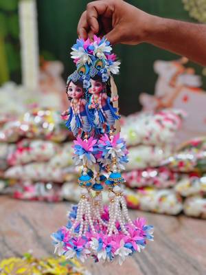 handmade traditional small shubh labh hanging multicolor festive decor pack of 4 1