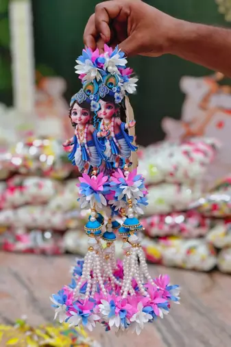 handmade traditional small shubh labh hanging multicolor festive decor pack of 4
