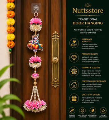 handmade traditional small shubh labh hanging multicolor festive decor pack of 4 2