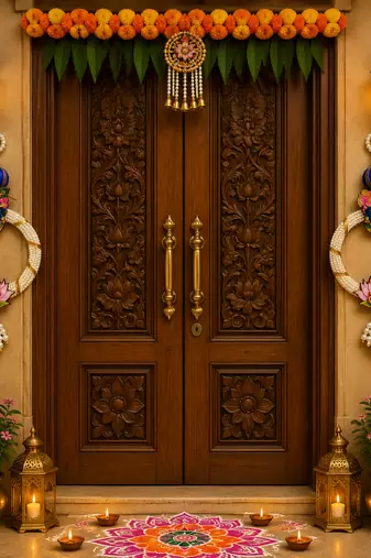 decorative shrinath ji lotus hanging for shubh labh toran home decor pack of 2