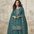 Teal roman simar silk blend embroidered readymade salwar kameez