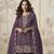 Wine roman simar silk blend embroidered readymade salwar kameez