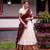 White and Maroon Cotton Zari Woven Traditional Lehenga Choli set 