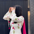 Women floral printed off-white kurti with farshi salwar and rani pink dupatta set