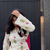 Women floral printed off-white kurti with farshi salwar and rani pink dupatta set