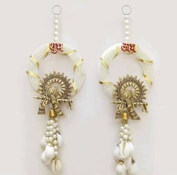 traditional multicolor shubh labh hanging toran festive home decor pack of 2 1