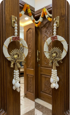 traditional multicolor shubh labh hanging toran festive home decor pack of 2 2