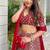 Red faux georgette sequin lehenga choli set and blush floral embroidered indian wedding wear for bridesmaids & mehendi
