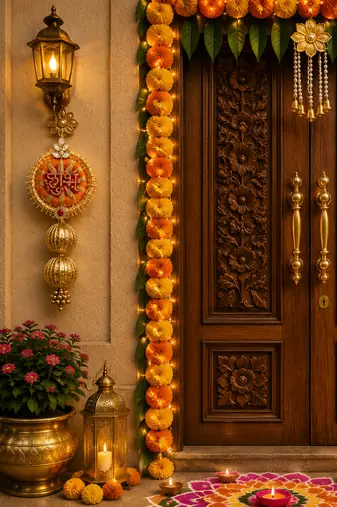 decorative shubh labh gota ball hanging for home wall decoration