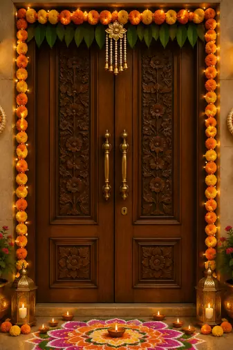 decorative shubh labh gota ball hanging for home wall decoration