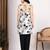 Women white botanical printed square neck short kurti with back dori tie-up