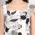 Women white botanical printed square neck short kurti with back dori tie-up