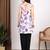Women white abstract printed square neck short kurti with back dori tie-up