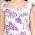 Women white abstract printed square neck short kurti with back dori tie-up