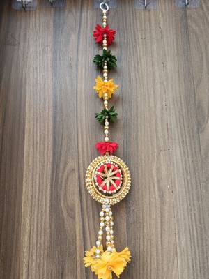 handmade fabric gajra bead hanging for home festival decoration pack of 4 4