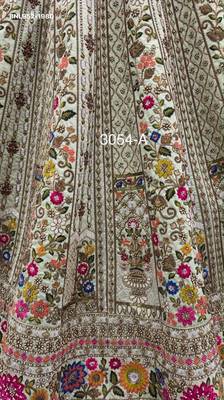 off white silk blend embroidered festive lehenga choli 3