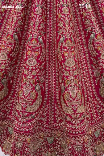 rose silk blend embroidered bridal lehenga choli
