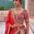 orange silk blend embroidered bridal lehenga choli