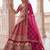 pink silk blend embroidered bridal lehenga choli