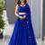 blue cotton poly plain festive lehenga choli