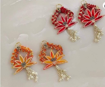shubh labh lotus patch hanging for main door decoration pack of 2 1