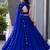 blue cotton poly plain festive lehenga choli