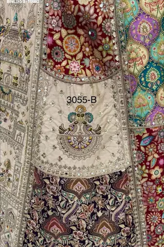 multicolor silk blend embroidered bridal lehenga choli