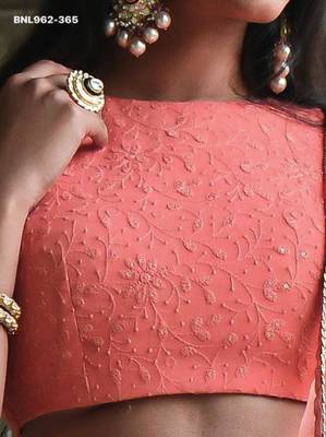 peach georgette embroidered wedding lehenga choli 4