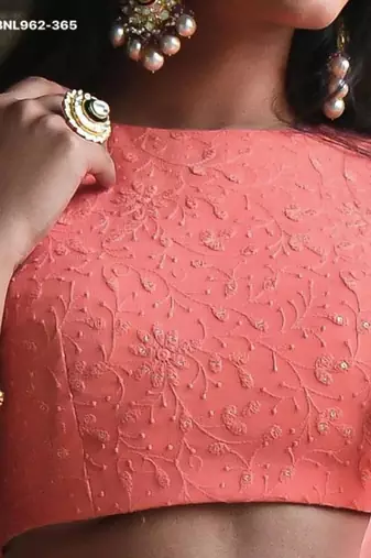 peach georgette embroidered wedding lehenga choli