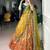 green silk blend printed festive lehenga choli