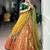 green silk blend printed festive lehenga choli