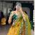 green silk blend printed festive lehenga choli