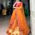 orange silk blend printed festive lehenga choli