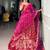 pink silk blend printed festive lehenga choli
