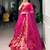 pink silk blend printed festive lehenga choli