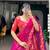 pink silk blend printed festive lehenga choli