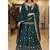 Teal Green Embroidered Fendy Full-Stitched Sharara Palazzo Suit Set